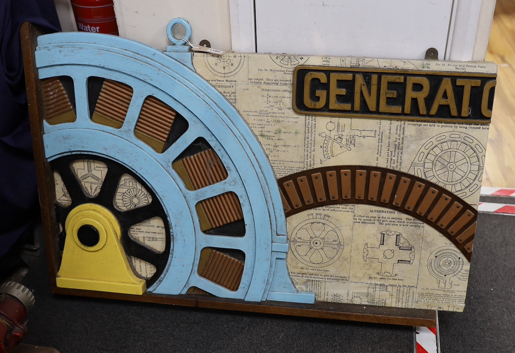Paul Fowler, Iron Maiden and Glyndebourne prop maker, a Generator applique work panel, 66 cm x 101cm